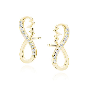 Cercei argint placati cu aur galben infinit cu pietre Heartbeat DiAmanti Z1918EG_W-DIA (Argint 925‰ 0,9 g.)